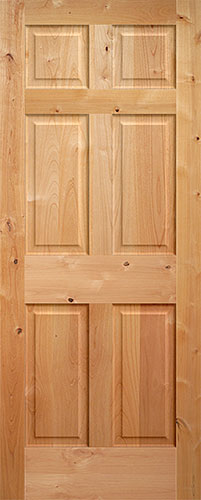 Knotty Alder 6-Panel Wood Interior Door
